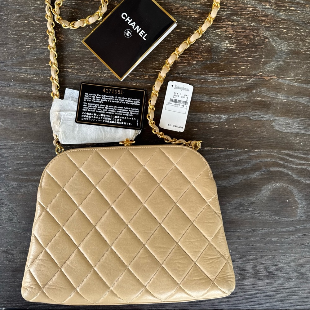 CHANEL Gold Crossbody Quilted Bag
